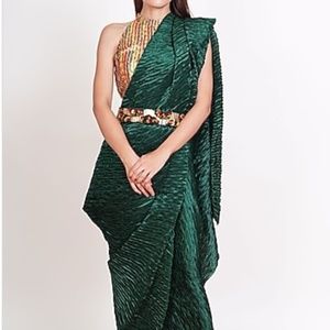 Green Draped Saree Set from RISHI & VIBHUTI